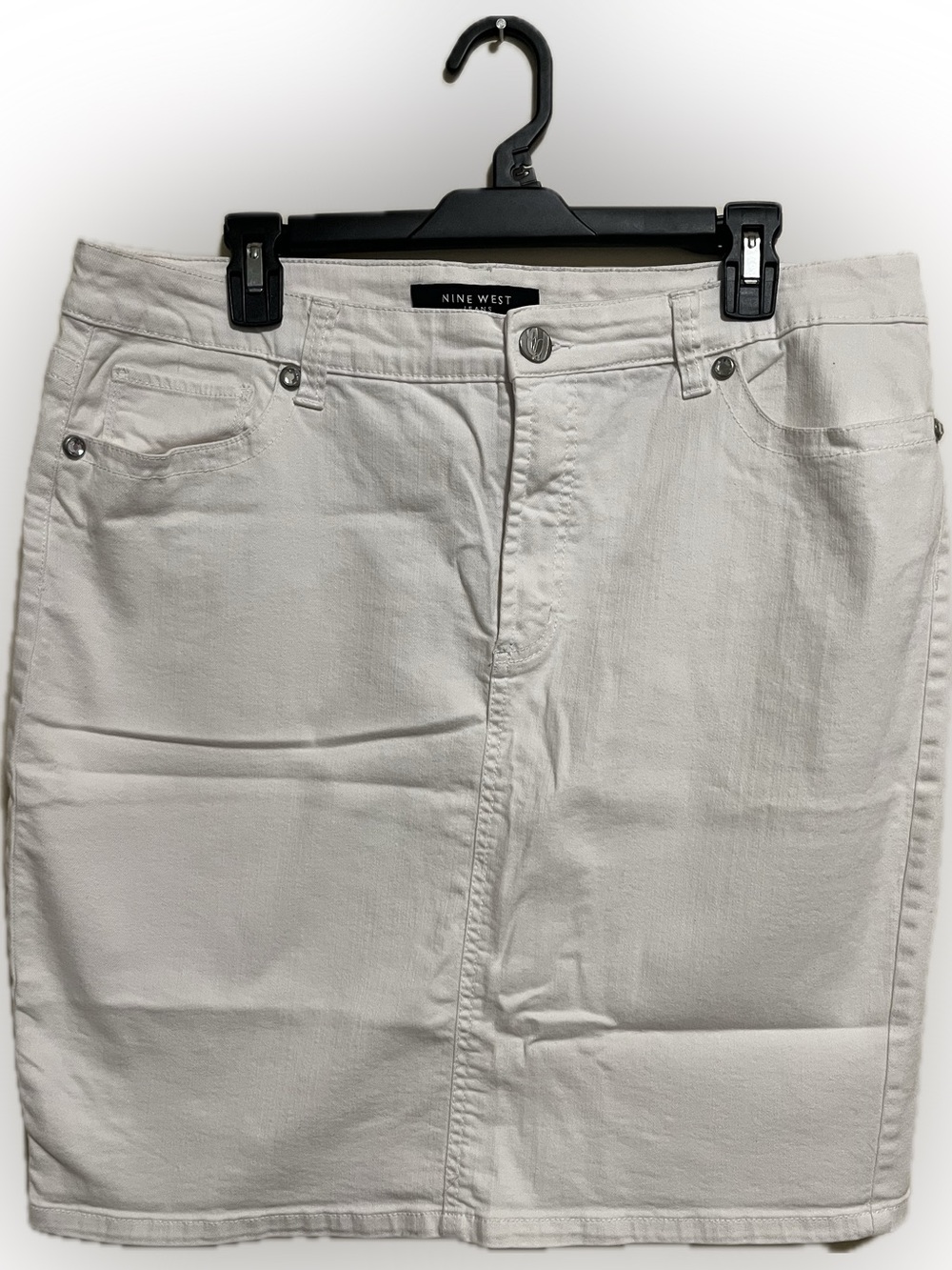 Nine West Off-White Denim Pencil Skirt